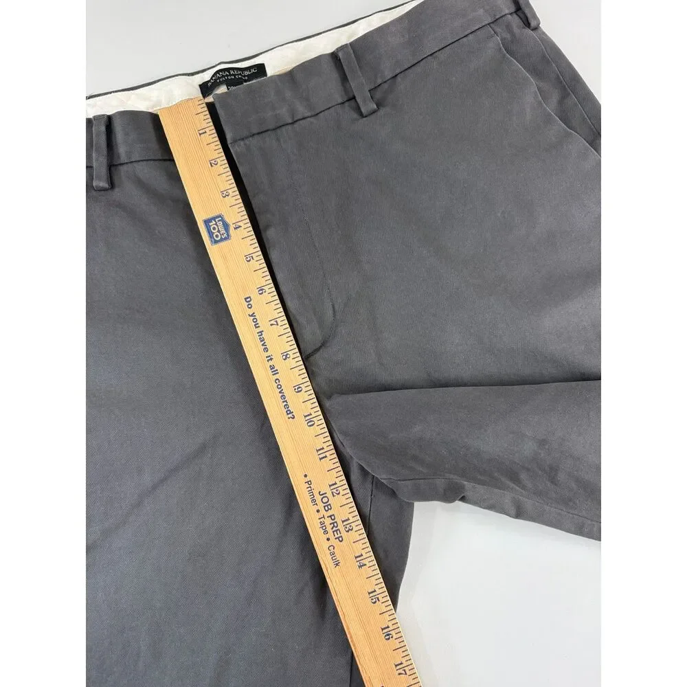 Banana Republic Fulton Chino Mens 38x32 Charcoal Gray Stretch Pants Straight